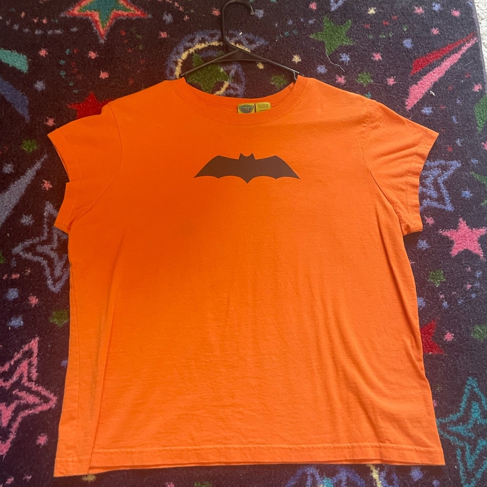 Orange crop top with a bat. Halloween. MAKE OFFERS